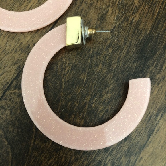Francesca's Collections Jewelry - *Final Chance* Sparkly pink hoop earrings